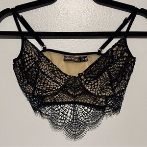For Love And Lemons Black Lace Bralette